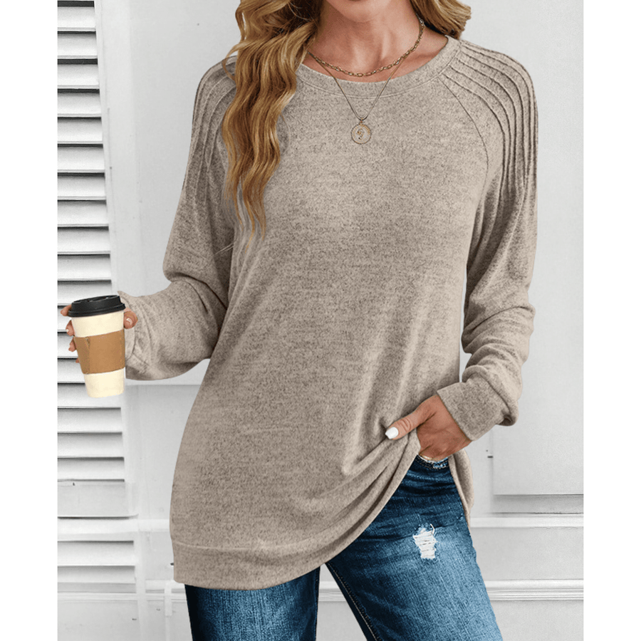 Anika | Ribbed Shoulder Long-Sleeve