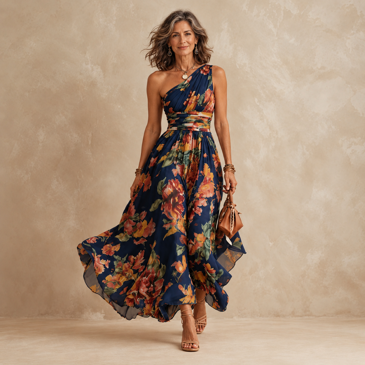 Celeste | One-Shoulder Floral Maxi Dress