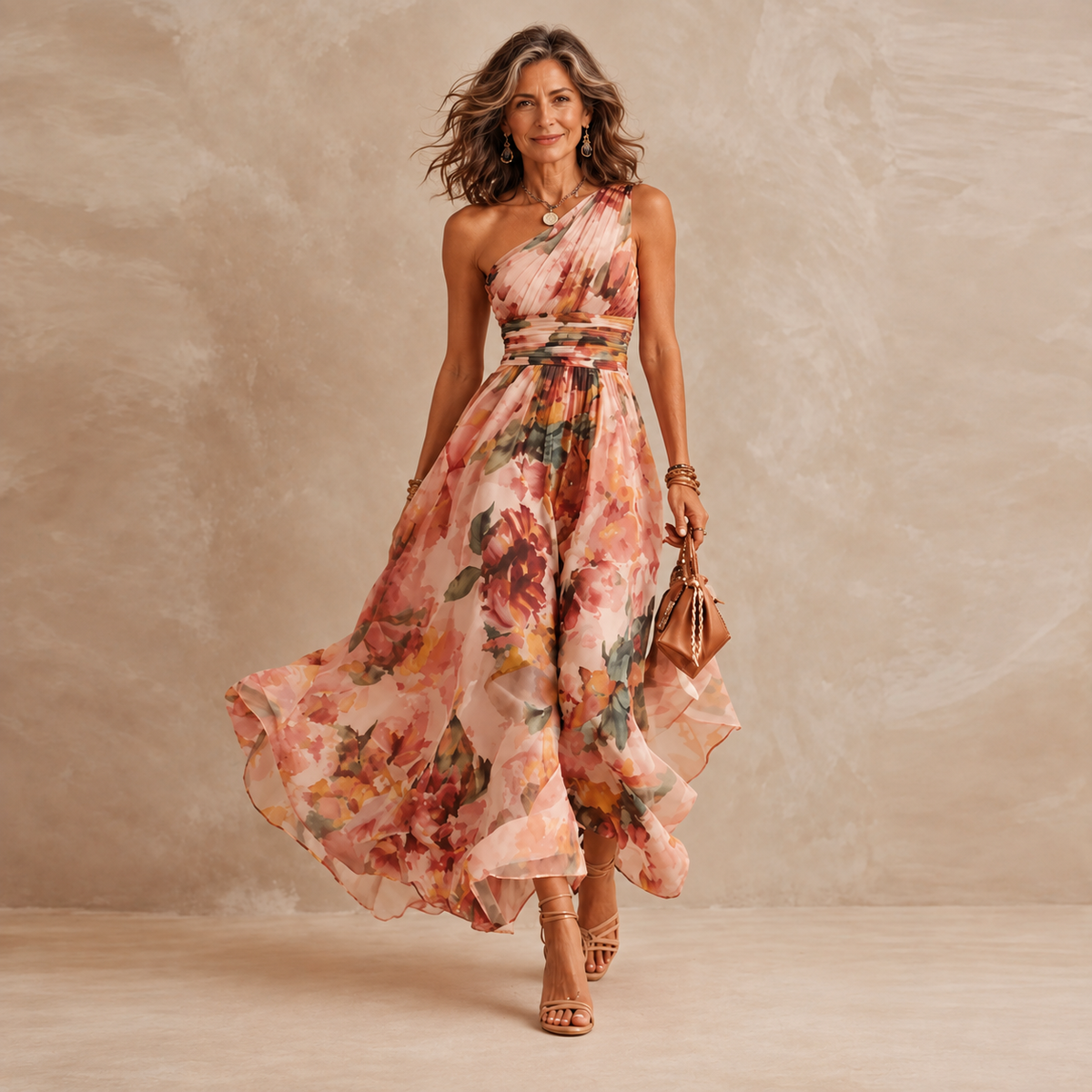 Celeste | One-Shoulder Floral Maxi Dress